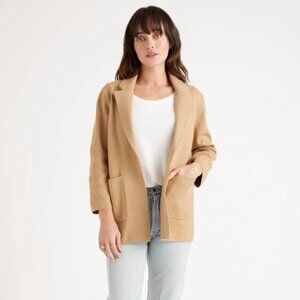 Quince - 100% Organic Cotton Knit Blazer - Camel - XL